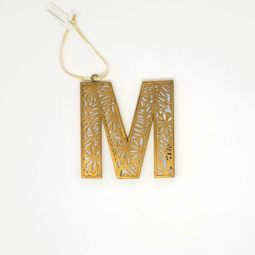 M Initial Holiday Ornament or Tag